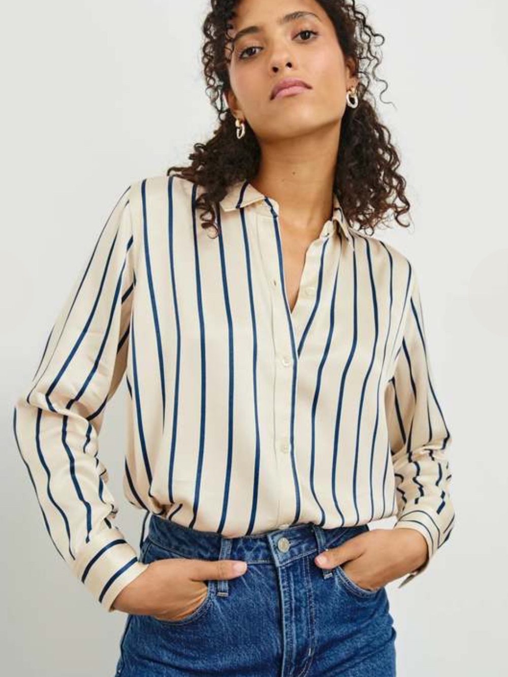 Rails Maria shirt ceramic navy stripe